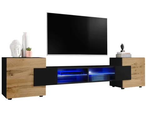 TV-Schrank Merano, Schwarz/Wotan - 3